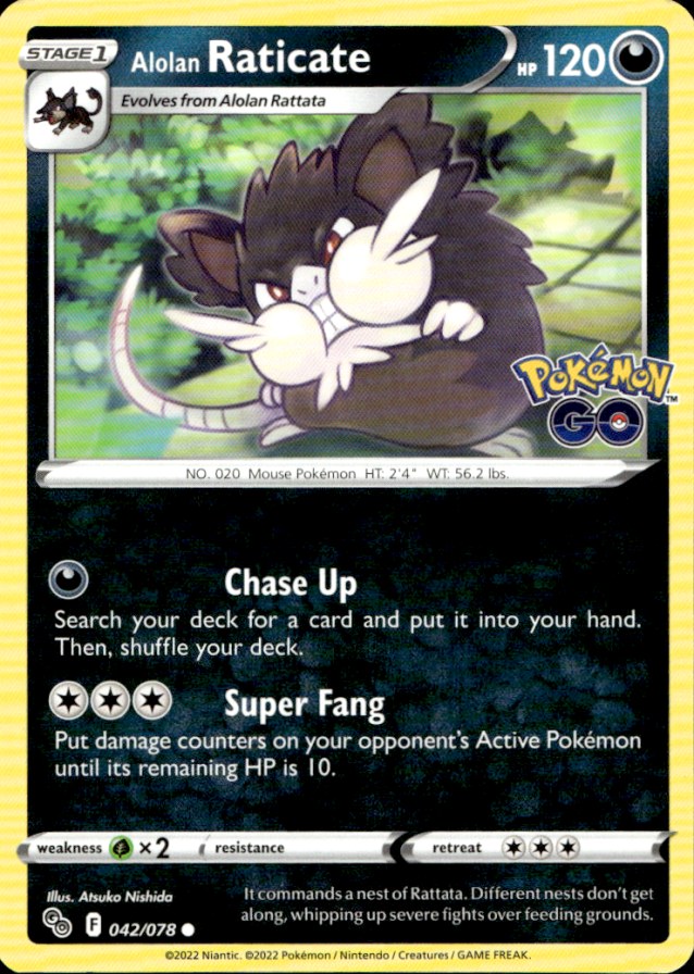 Scanned front of Alolan Raticate