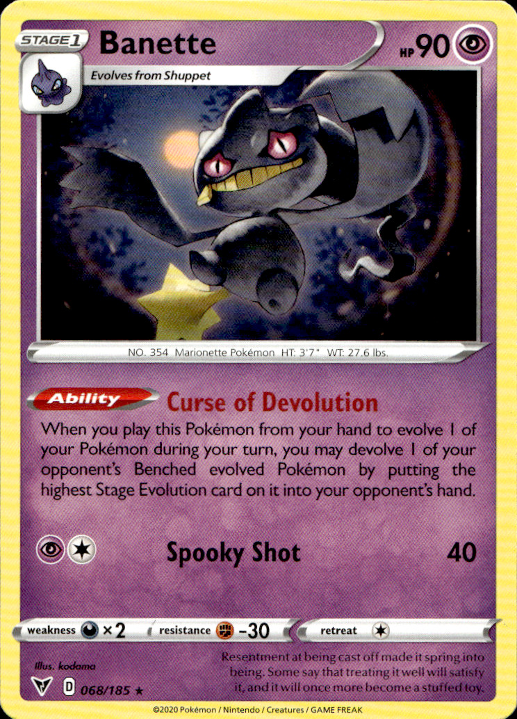 Scanned front of Banette