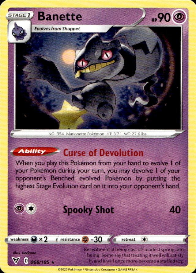 Scanned front of Banette