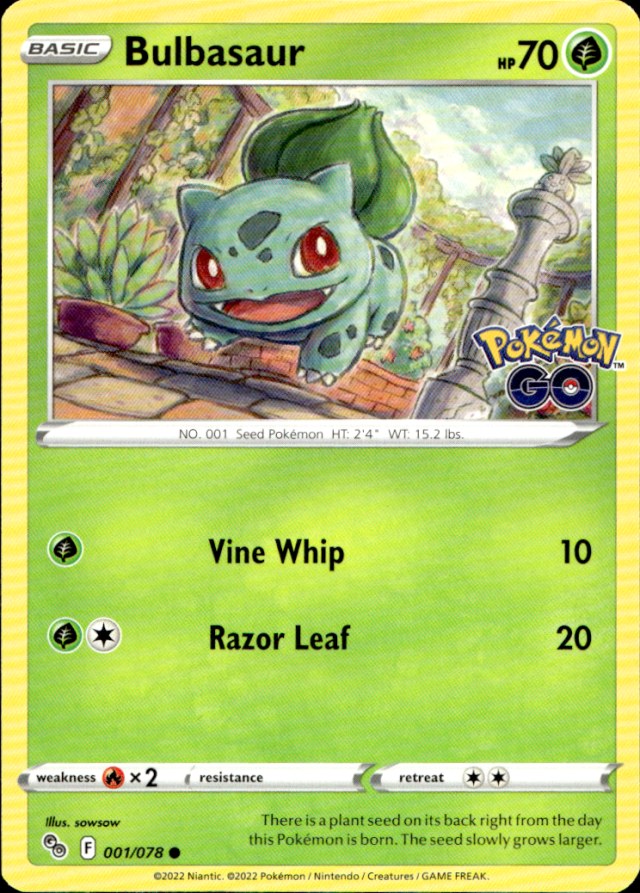 Scanned front of Bulbasaur