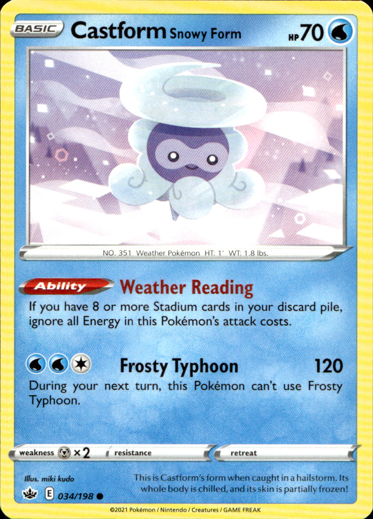 Scanned front of Castform Snowy Form