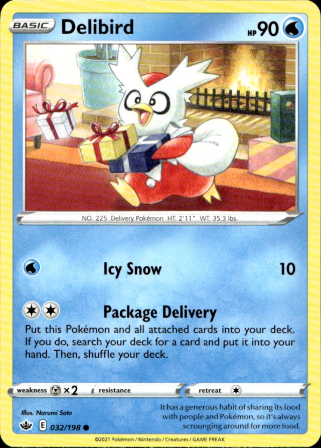 Scanned front of Delibird