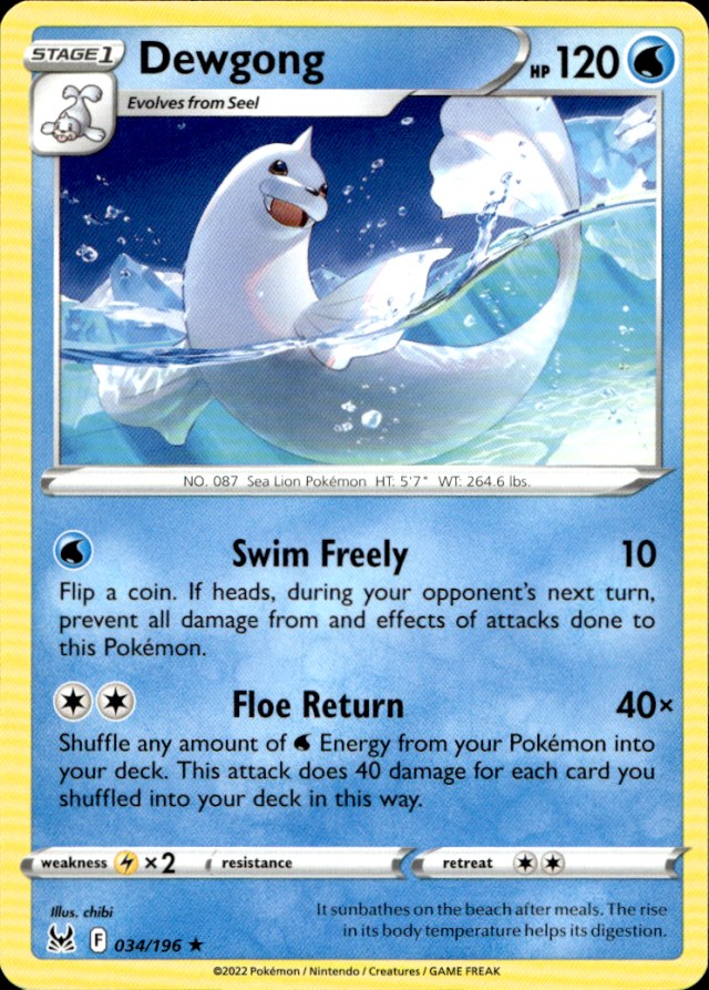 Scanned front of Dewgong