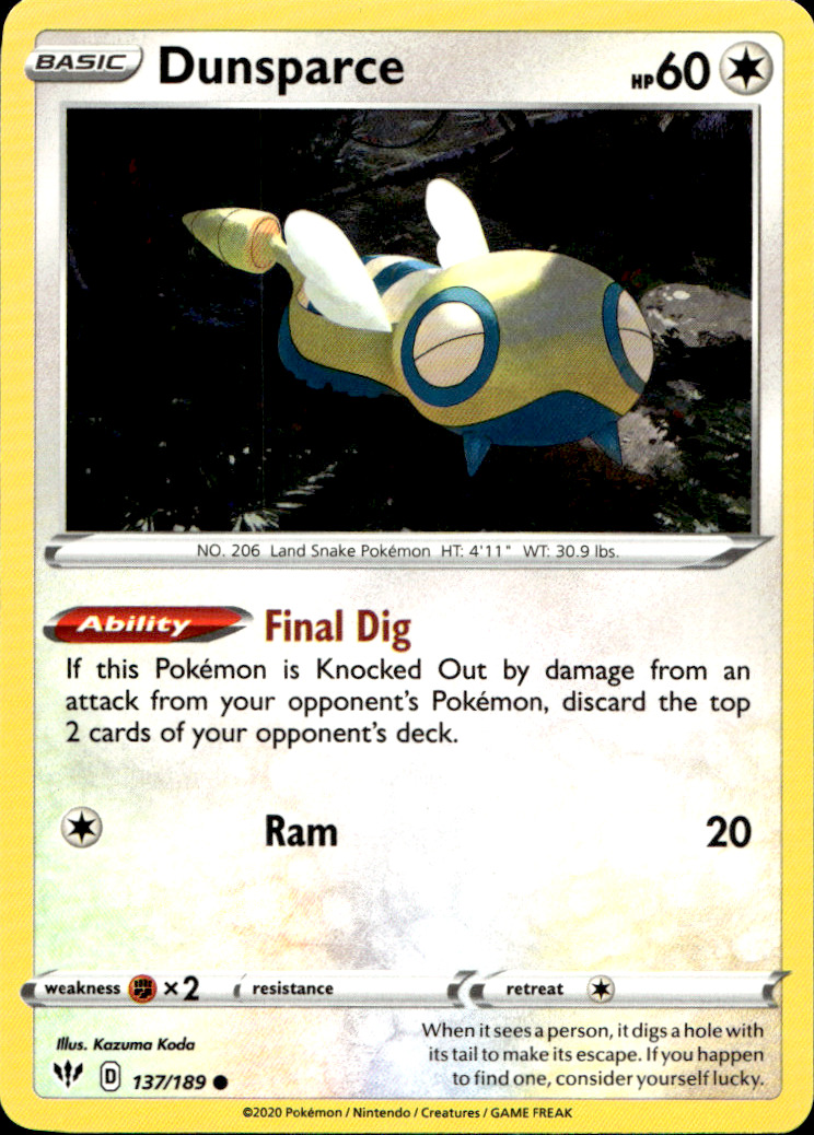 Scanned front of Dunsparce