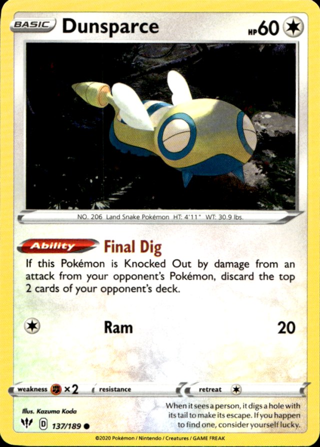 Scanned front of Dunsparce