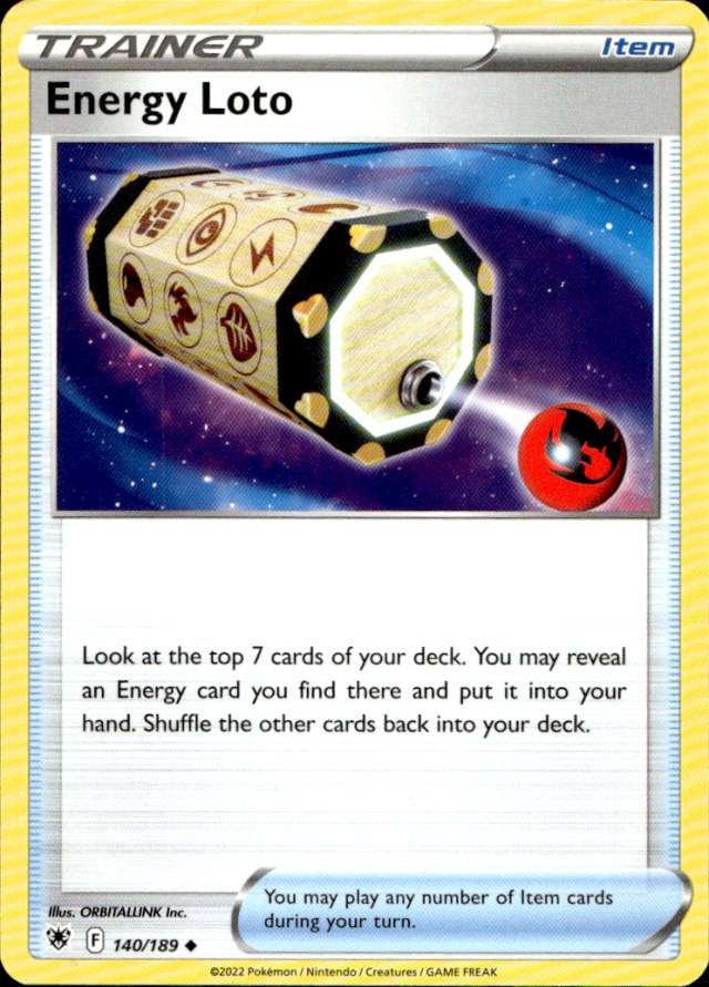 Scanned front of Energy Loto