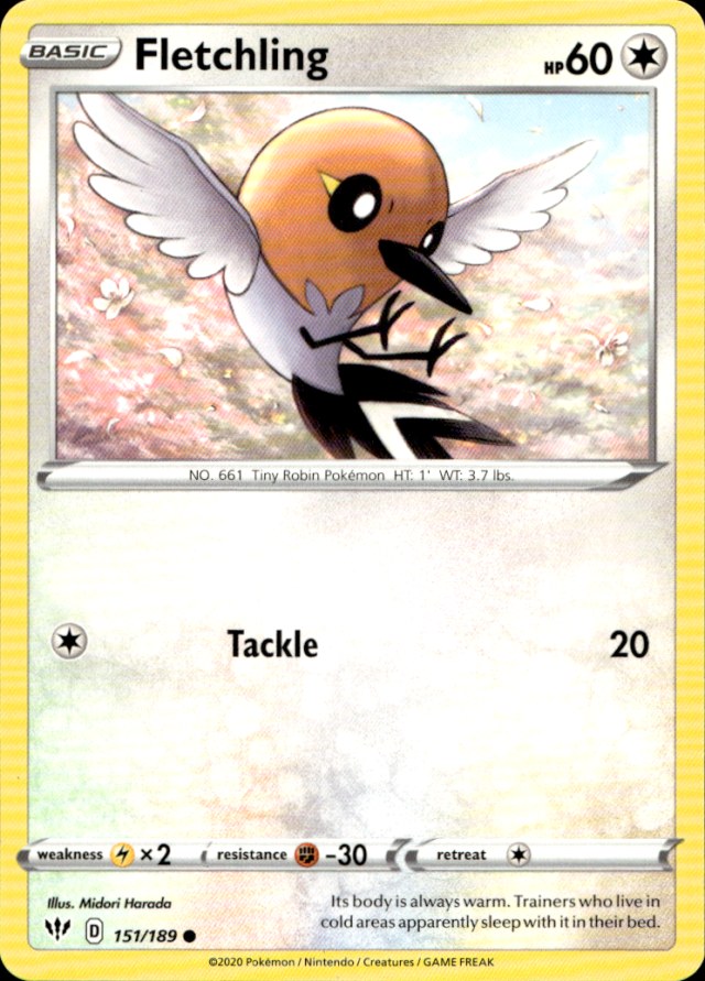 Scanned front of Fletchling