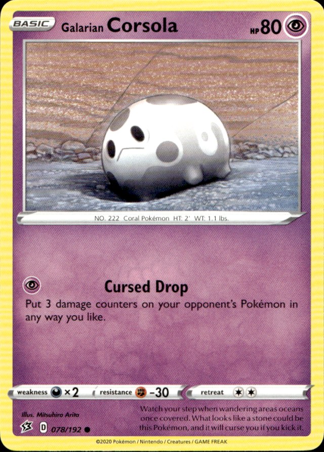 Scanned front of Galarian Corsola