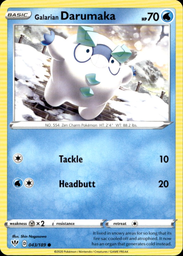 Scanned front of Galarian Darumaka