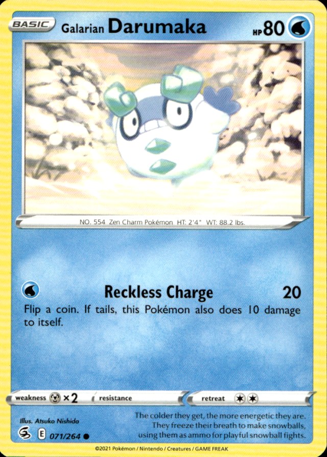 Scanned front of Galarian Darumaka