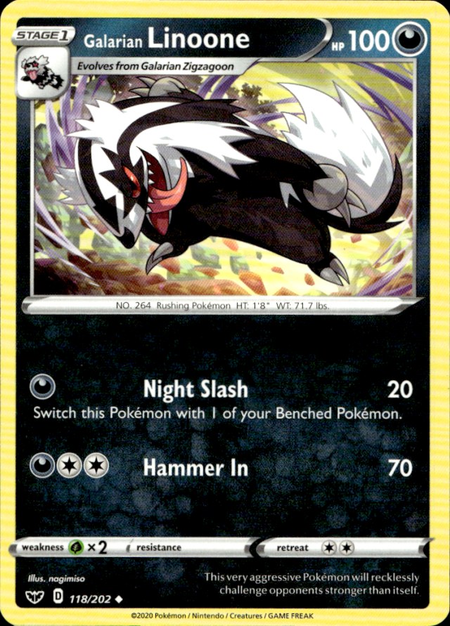 Scanned front of Galarian Linoone
