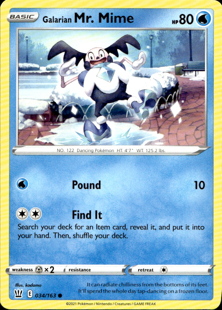 Scanned front of Galarian Mr. Mime