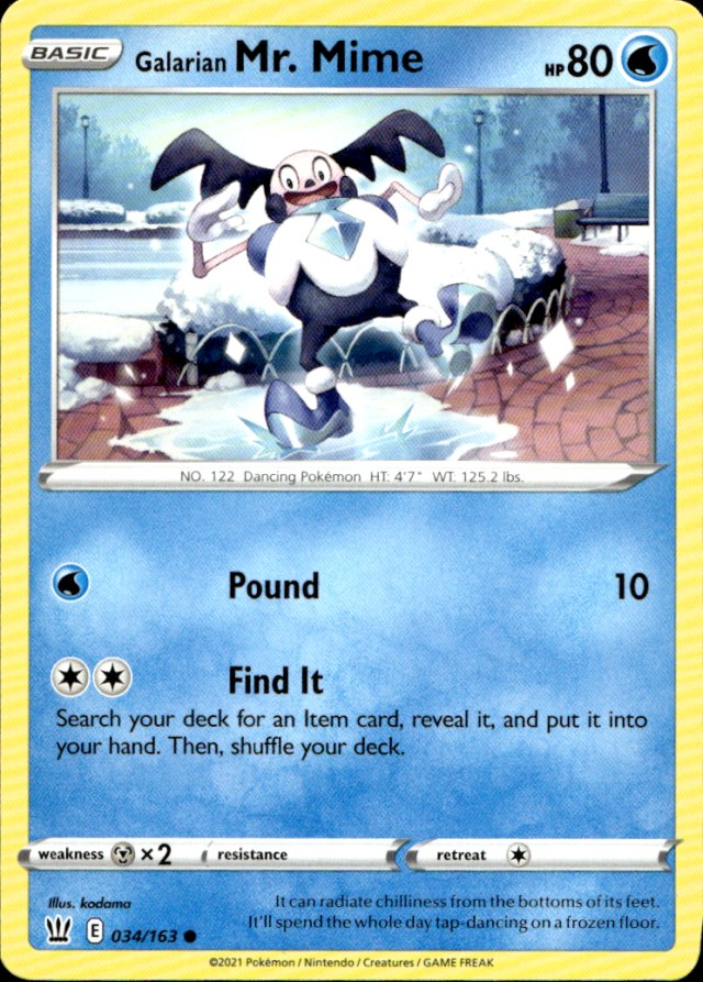 Scanned front of Galarian Mr. Mime