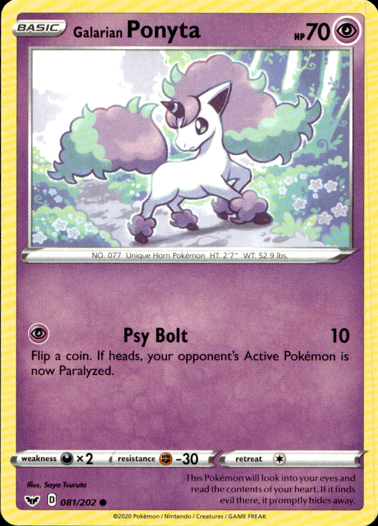 Scanned front of Galarian Ponyta