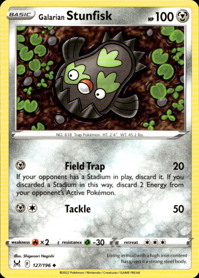 Scanned front of Galarian Stunfisk
