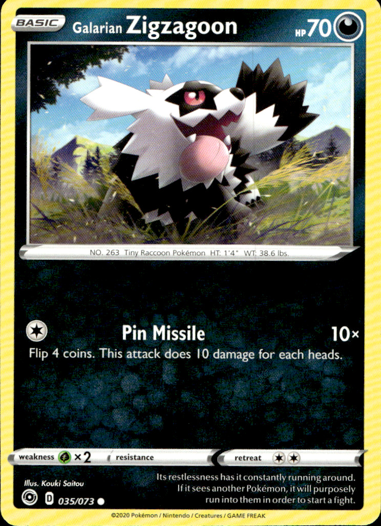 Scanned front of Galarian Zigzagoon