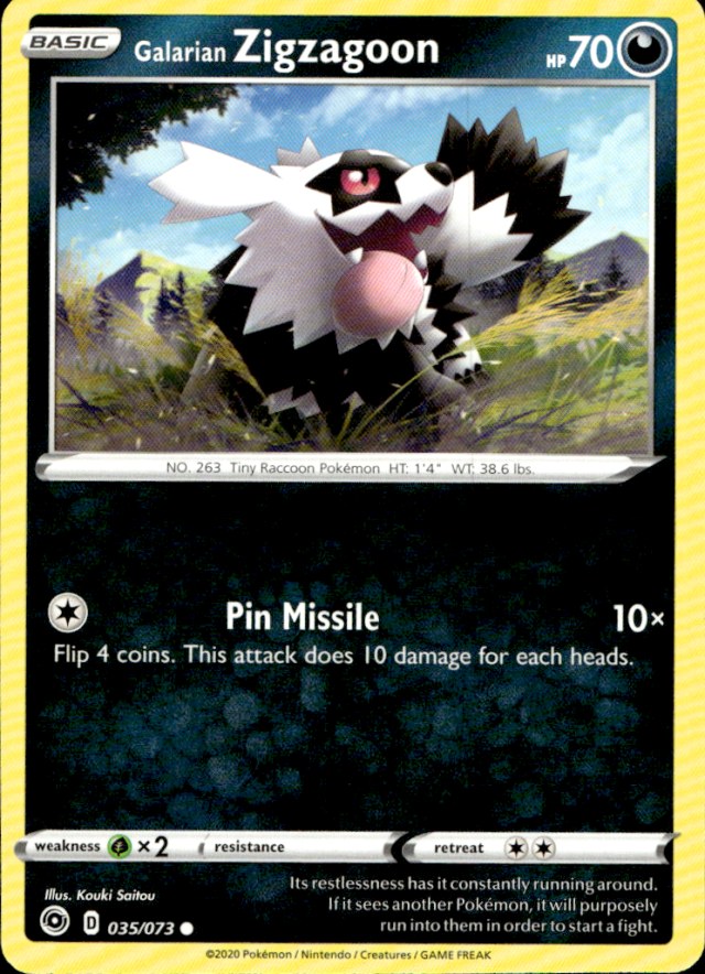 Scanned front of Galarian Zigzagoon