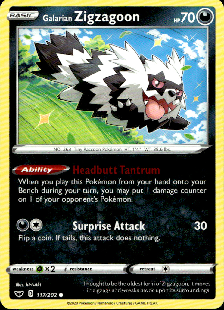 Scanned front of Galarian Zigzagoon