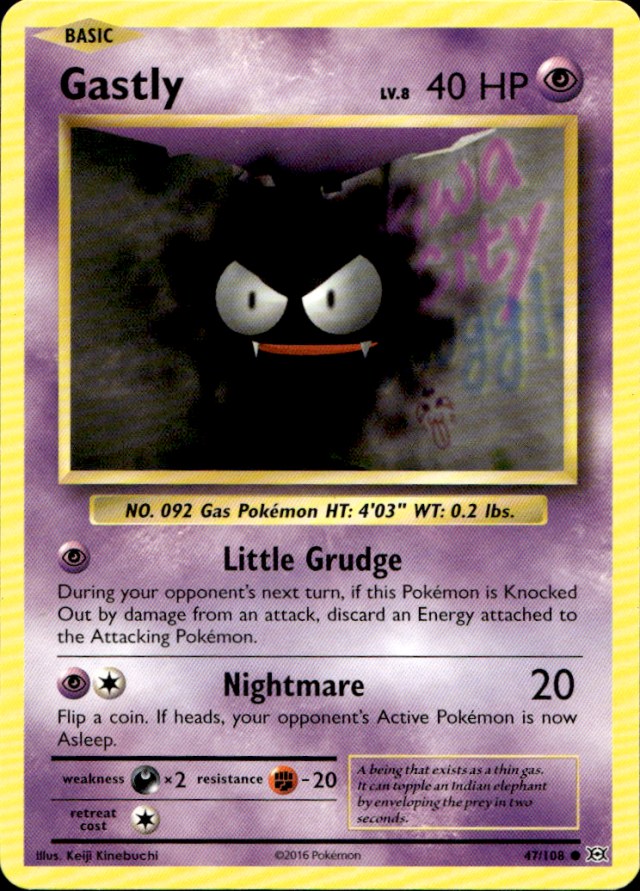 Scanned front of Gastly