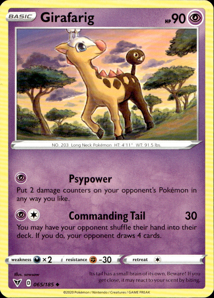 Scanned front of Girafarig