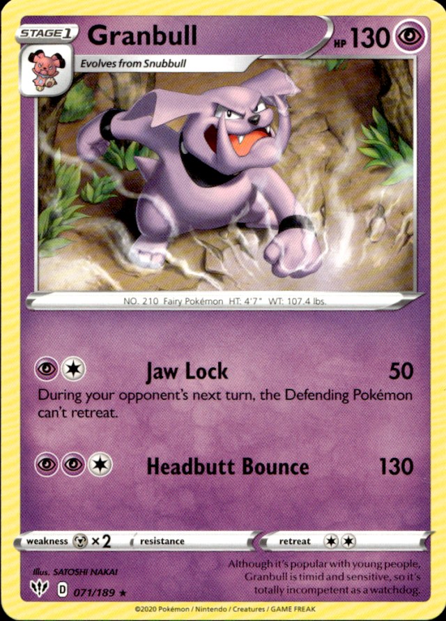 Scanned front of Granbull