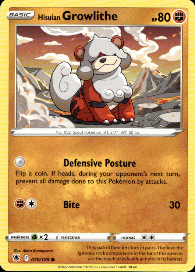 Scanned front of Hisuian Growlithe