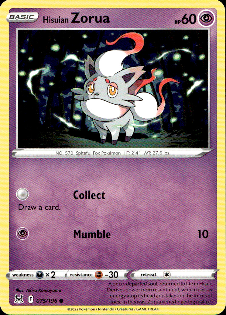 Scanned front of Hisuian Zorua