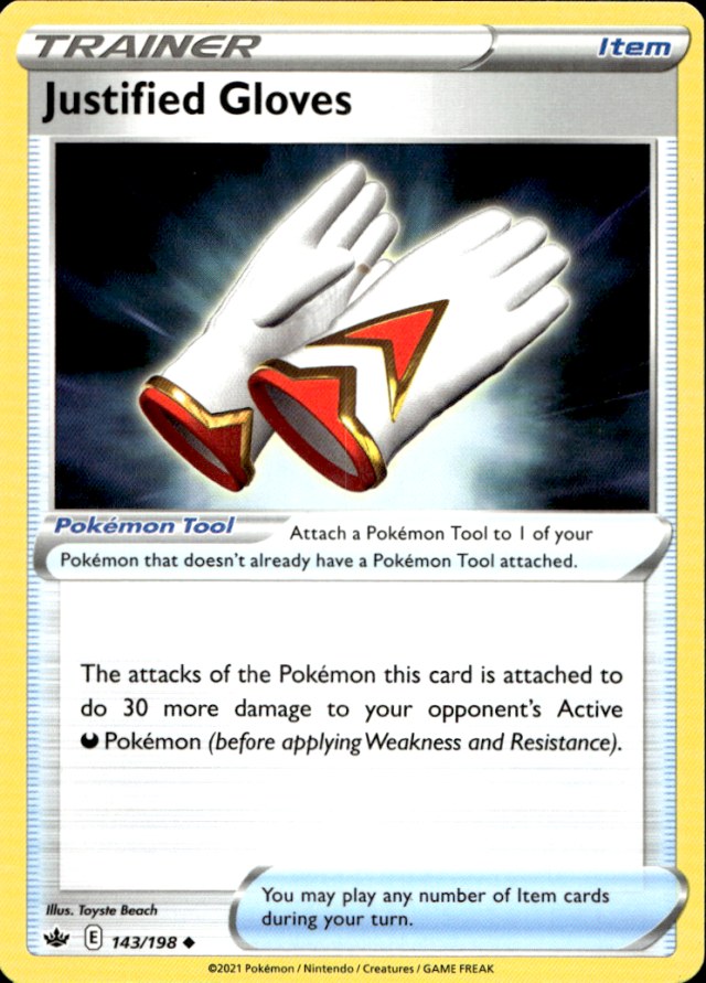 Scanned front of Justified Gloves