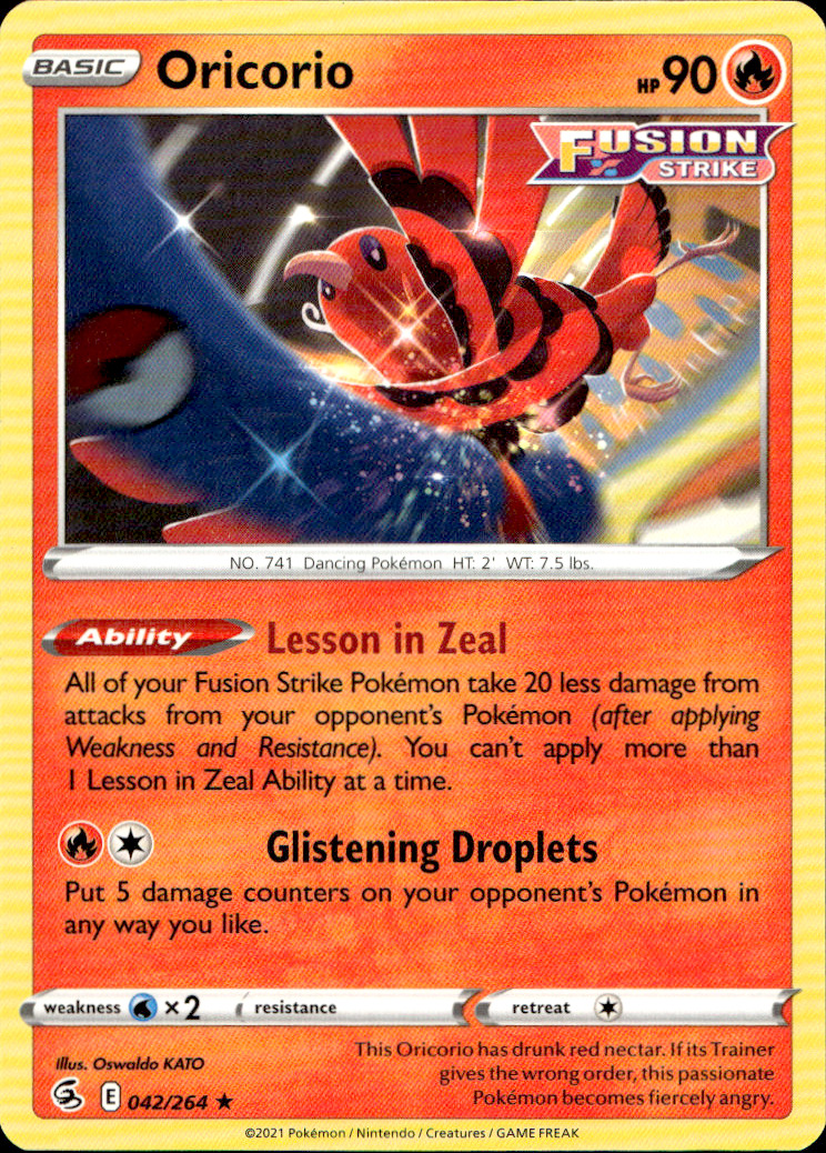 Scanned front of Oricorio