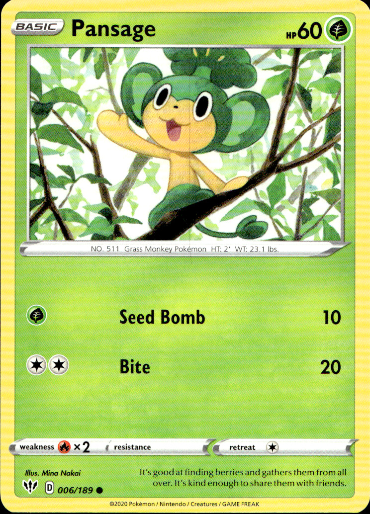 Scanned front of Pansage