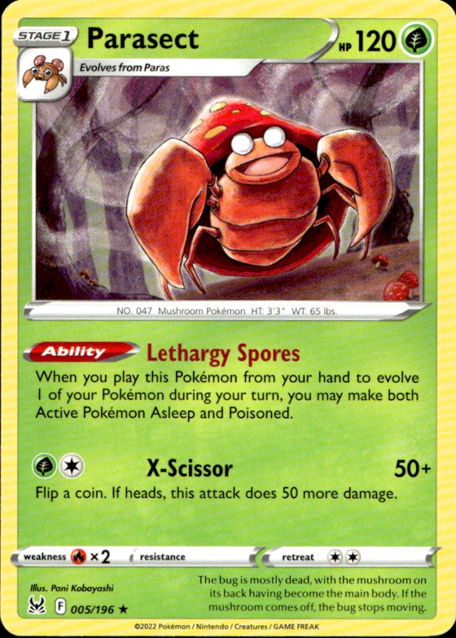 Scanned front of Parasect