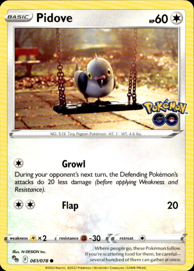 Scanned front of Pidove