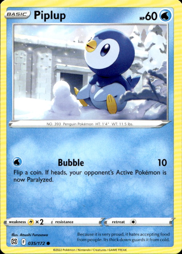 Scanned front of Piplup