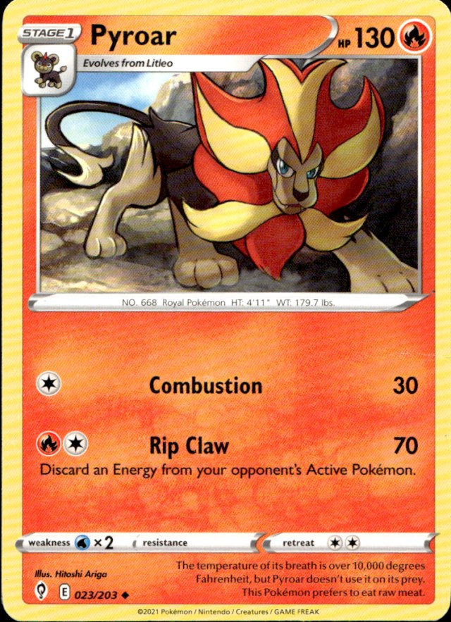 Scanned front of Pyroar
