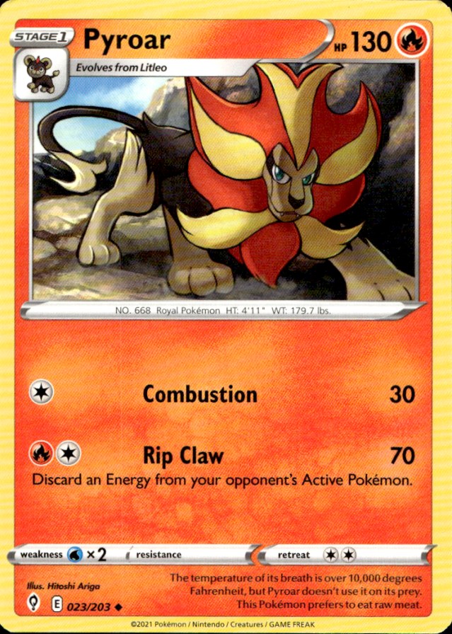 Scanned front of Pyroar