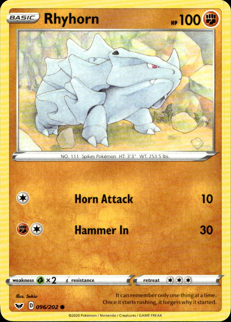 Scanned front of Rhyhorn