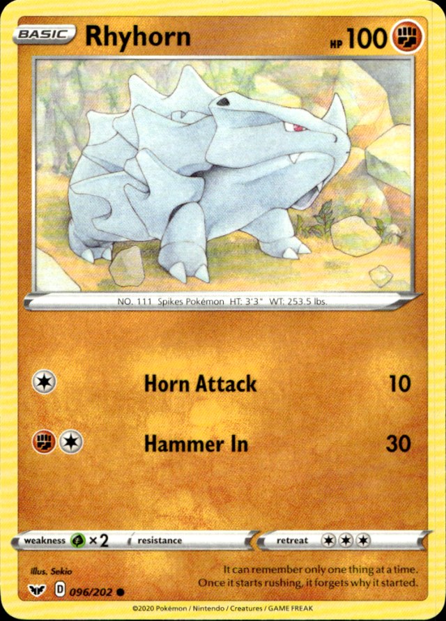 Scanned front of Rhyhorn