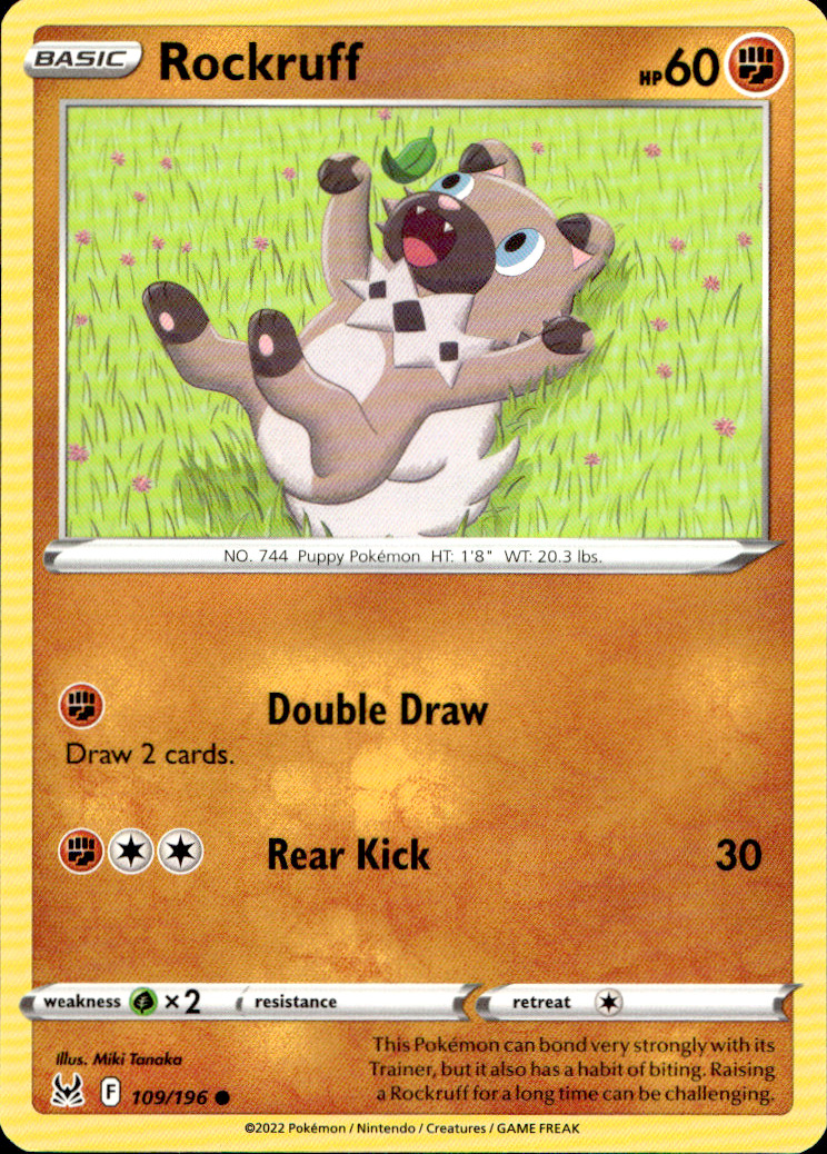 Scanned front of Rockruff