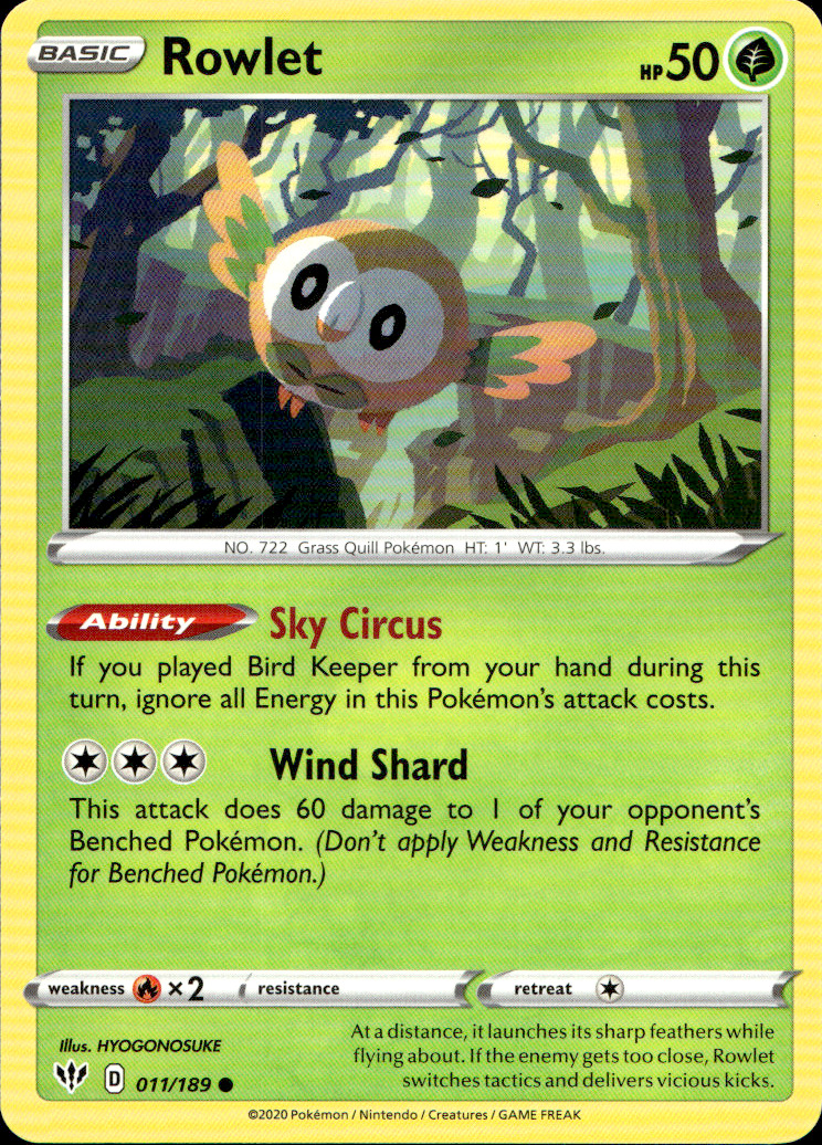 Scanned front of Rowlet