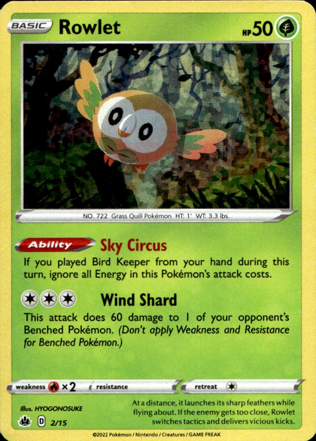 Scanned front of Rowlet