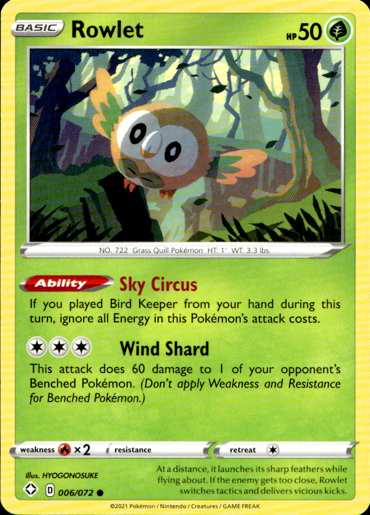 Scanned front of Rowlet