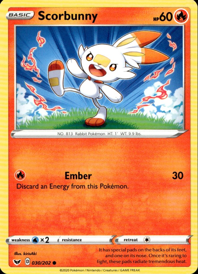 Scanned front of Scorbunny
