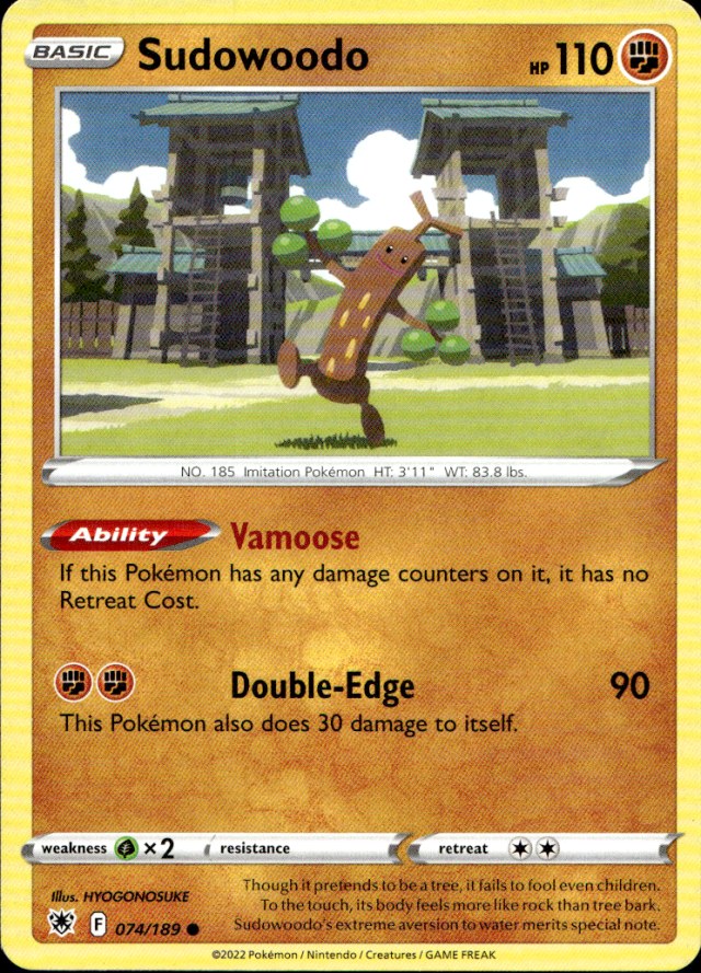 Scanned front of Sudowoodo
