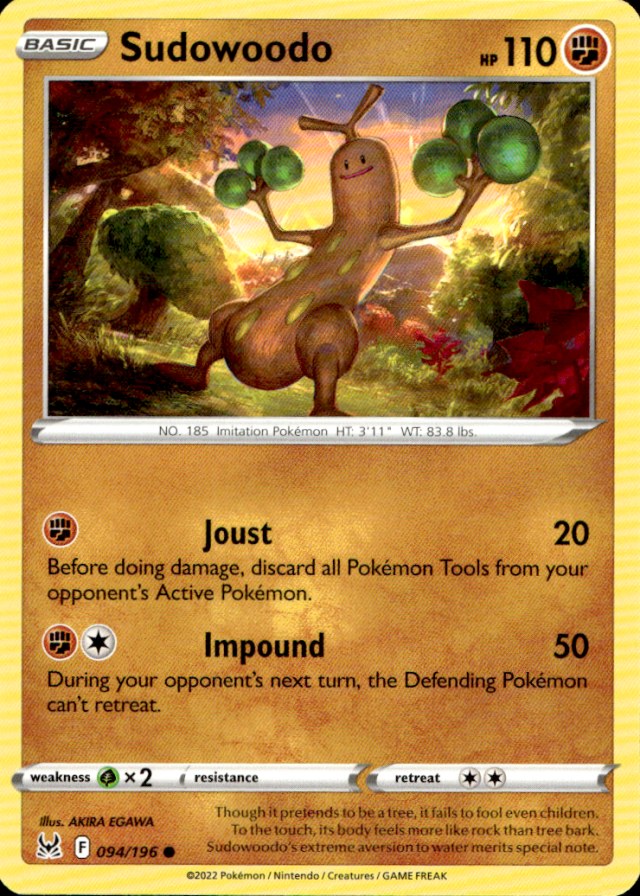 Scanned front of Sudowoodo