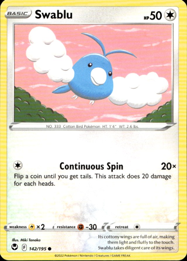 Scanned front of Swablu