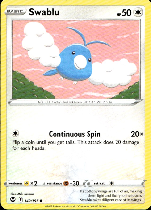 Scanned front of Swablu