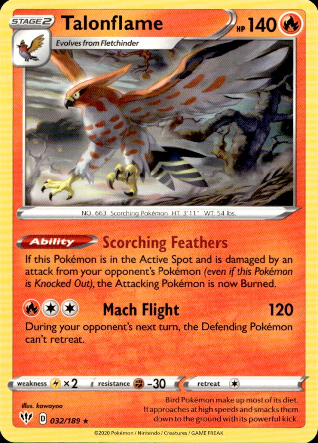 Scanned front of Talonflame