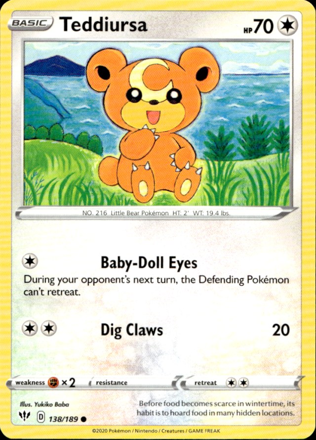Scanned front of Teddiursa