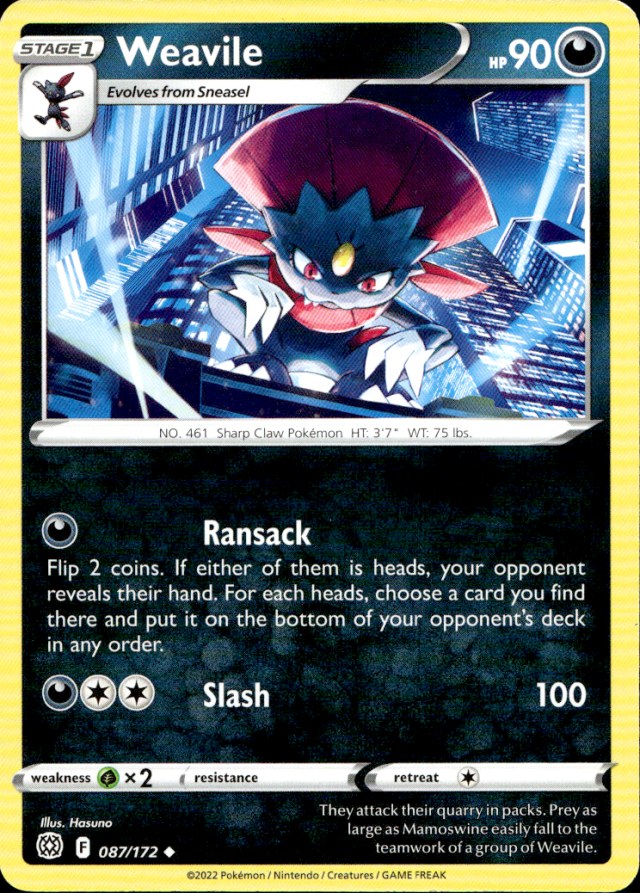 Scanned front of Weavile