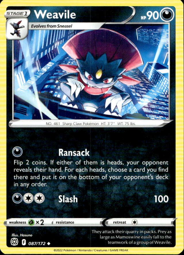 Scanned front of Weavile